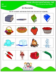 Farklı Zıt Kavramı Bulme çalışmaları